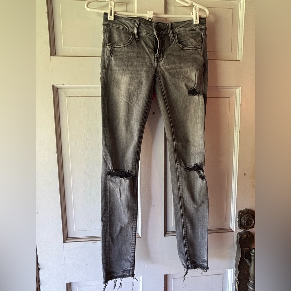 American Eagle Outfitters Gray Distressed Jeans